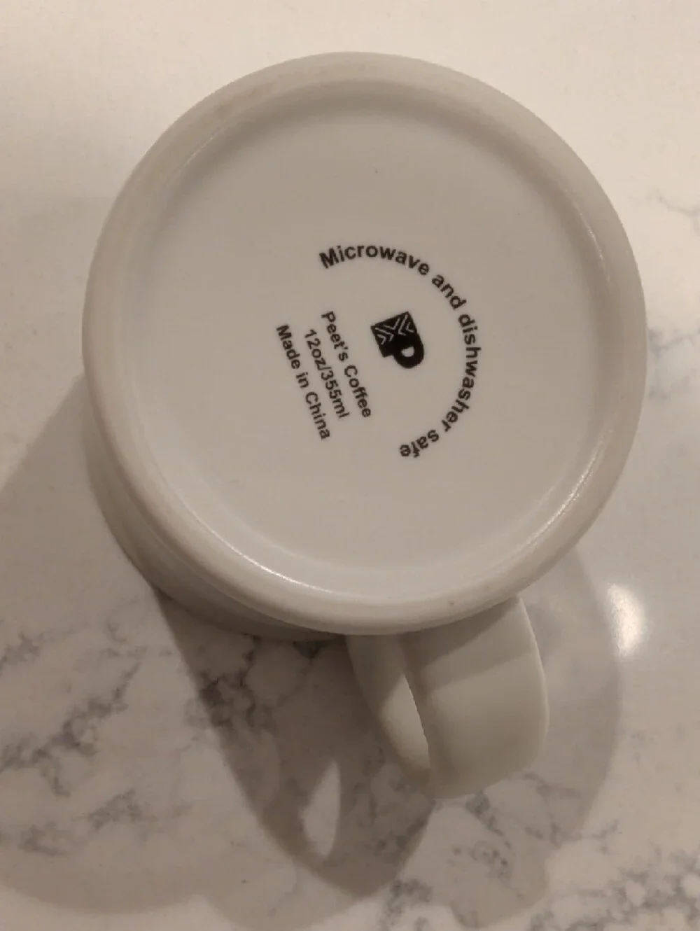White Ceramic Diner Mug - Peet's Logo